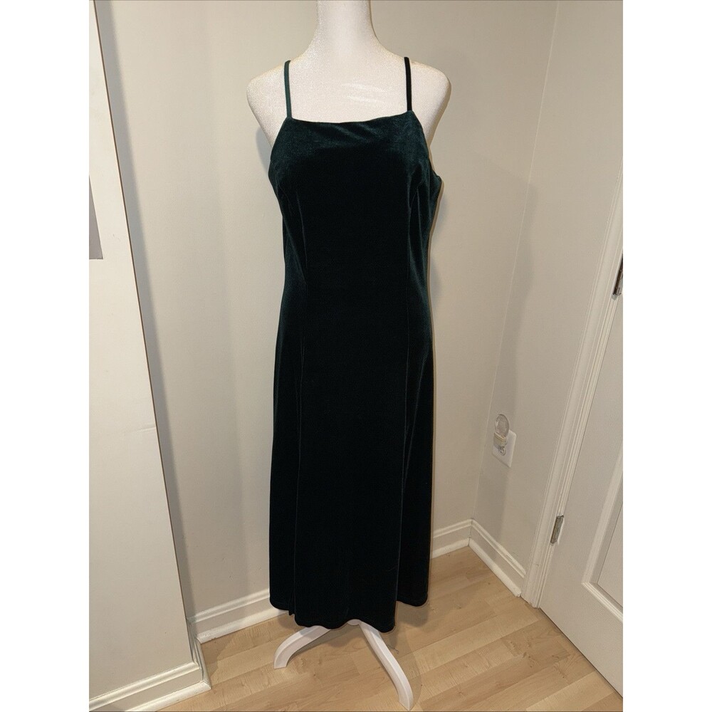 Size US 12 Green Velvet Maxi Dress Louche ModCloth